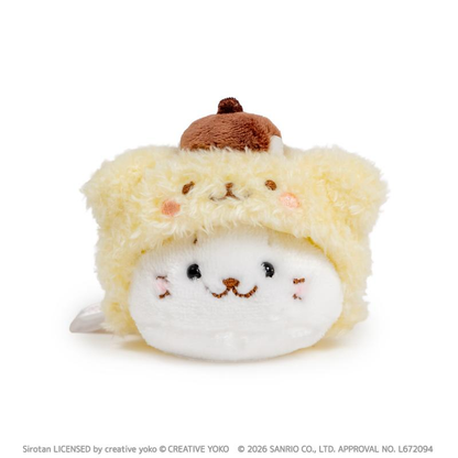 Sanrio｜Shirotan x Pompompurin Seal Mascot Holder /Plush Keychain｜10.5cm x 7.3cm x 5.8cm approx.