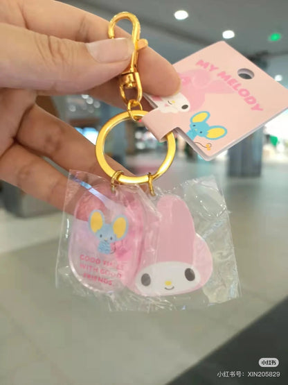 Sanrio三丽鸥｜Acrylic Face Keychain角色大赏可爱脸型亚克力钥匙扣挂件/钥匙圈/又厚又透很有质感｜约4×0.4×3.5cm