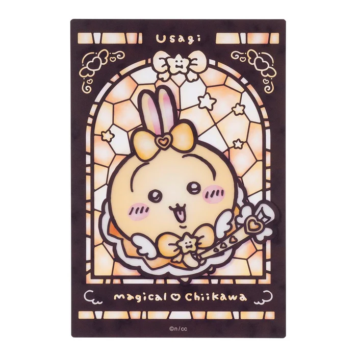 Chiikawa 吉伊卡哇｜Magical Chikawa Stained Glass Style Clear Card魔法少女系列彩色玻璃窗亚克力可爱角色透光卡片｜约H148×W100mm