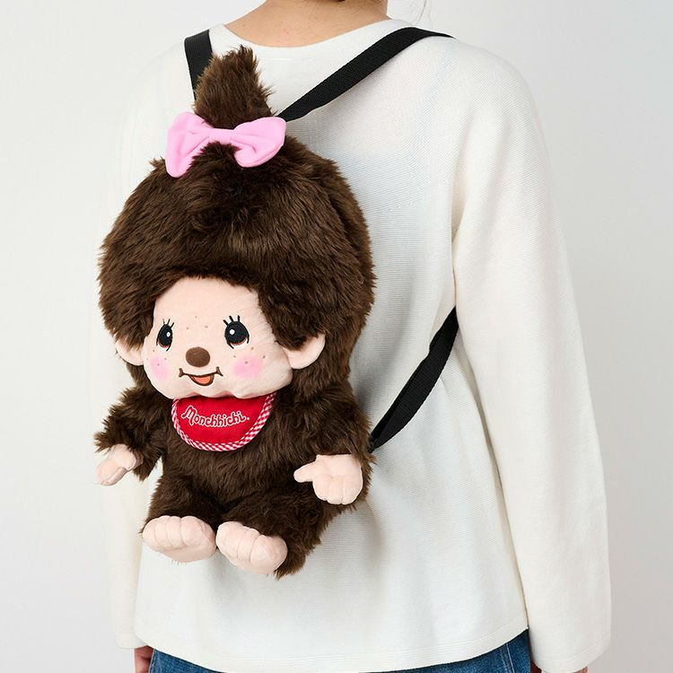 Monchhichi｜Plush Backpack - Monchhichi-chan Girl｜H32×W22×D34cm approx.