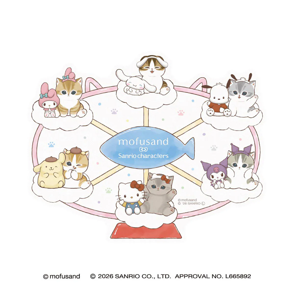 Mofusand｜Sanrio Characters Travel Sticker｜H85 x W106mm approx.