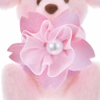Disney迪士尼｜Cherry Blossom Sakura 2025Collection Mascot Keychain 东迪2025年限定樱花粉坐姿可爱角色毛绒玩偶钥匙扣挂件/包挂/樱花造型钥匙圈｜ 约高 12 x 宽 10 x 深 12.5 (cm)
