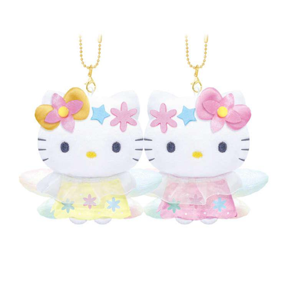 Sanrio｜Hello Kitty &amp; Hello Mimmy Nico Mascot Holder /Plush Keychain｜H200 x W155 x D55mm approx.