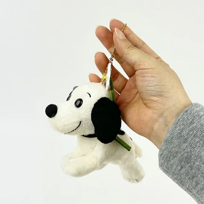 Snoopy｜Peanuts First Snoopy Keychain Mascot Plush Toy75周年限定头顶花花史努比毛绒玩偶挂件/包挂｜12cm×7cm×4cm approx.