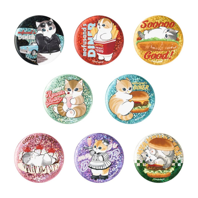 Mofusand｜Diner Trading Holographic Can Badge mystery bag/blind box/All 8 types｜1pcs