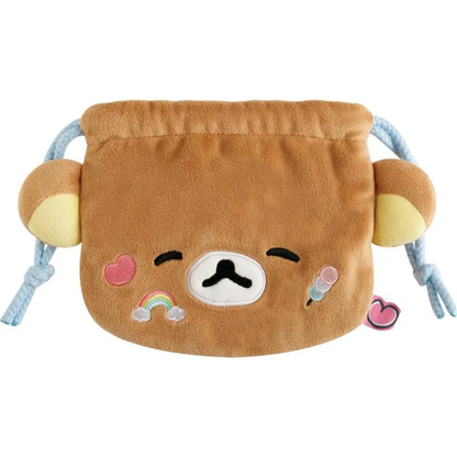 Rilakkuma｜Yuruyuru Pokapoka Warm and Cozy Plush Drawstring Bag｜ 130×200×20mm approx.