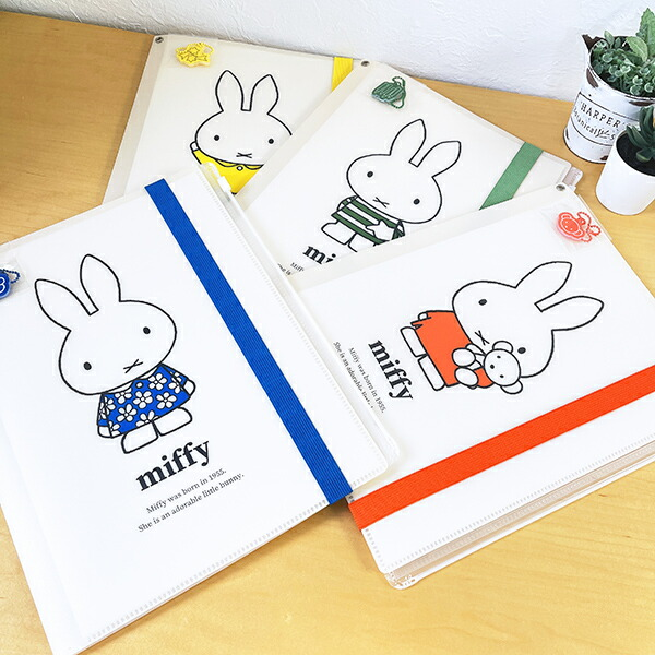 Miffy｜Bruna colors Clear Holder with Band｜311mm x 251mm x 7mm approx.