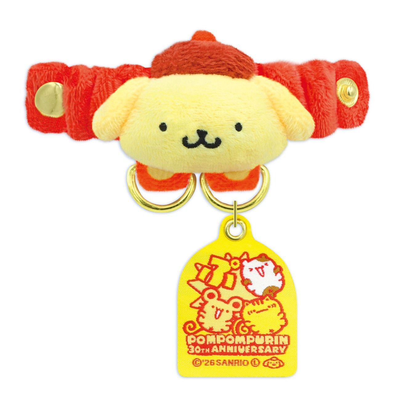 Sanrio｜Pompompurin 30th Anniversary Pair Strap Holder｜194 x 83 x 15 mm Approx.