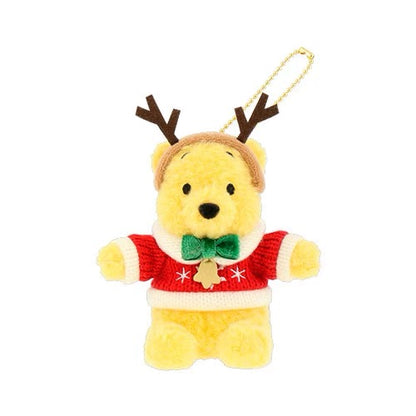Disney迪士尼 ｜东迪2024Christmas冬日圣诞限定Pooh噗噗维尼红毛衣麋鹿角毛绒玩偶挂件/胸针/包挂