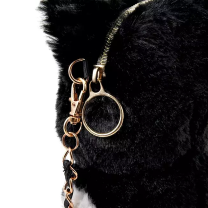 Disney迪士尼｜ Fluffy Pochette Shoulder Bag - Pinocchio Cat Figaro《匹诺曹》费加罗猫毛绒链条包/斜挎包/手提包｜约21×15×10.5cm