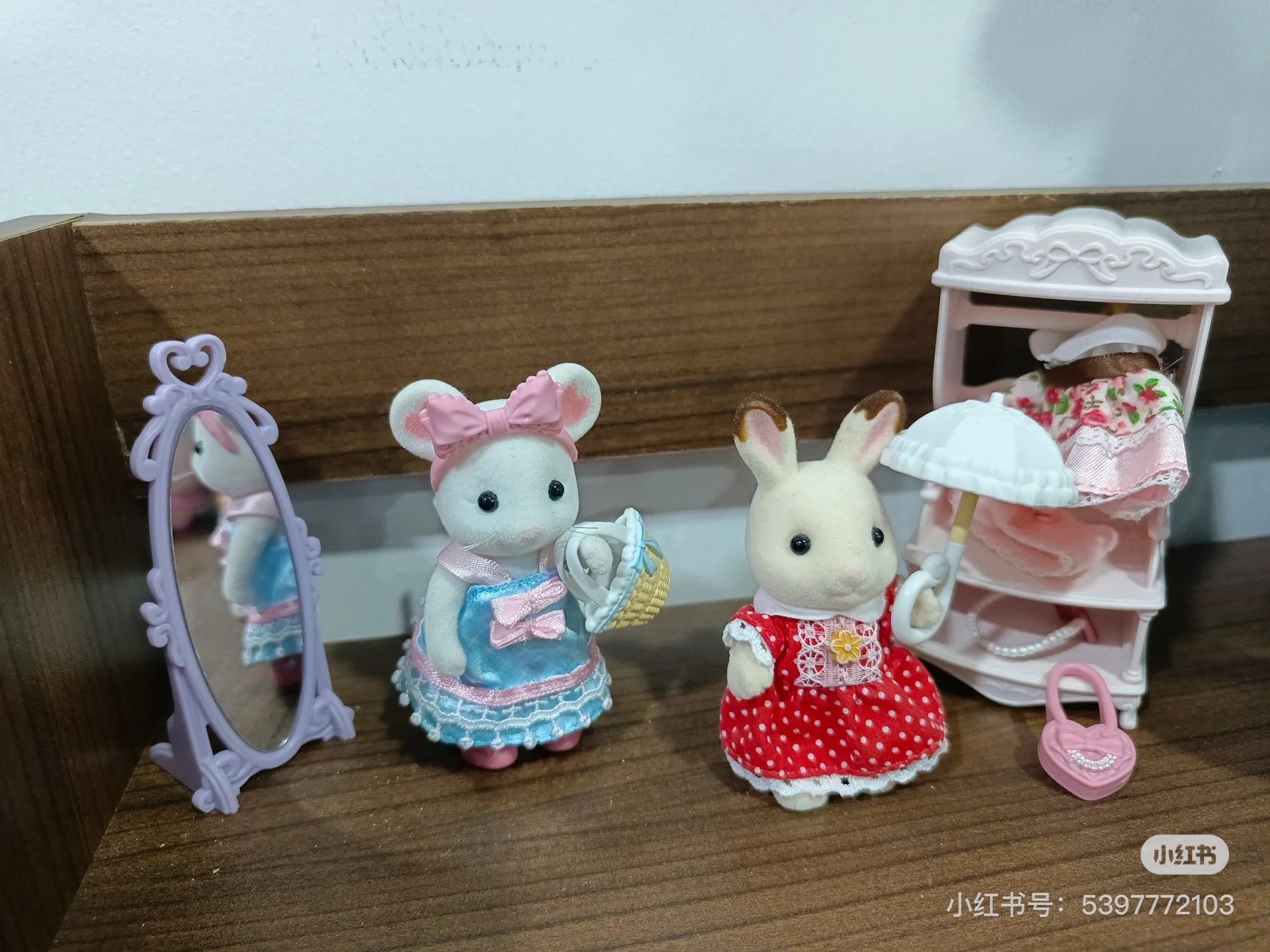 SylvanianFamilies｜Fashion Play Set Sugar Sweet Collection-Marshmallow Mouse-5540