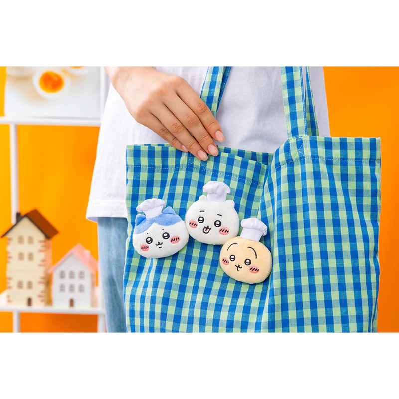 Chiikawa 吉伊卡哇｜餐厅厨师毛绒玩具徽章 3 件套｜约各H80×W70×D25mm
