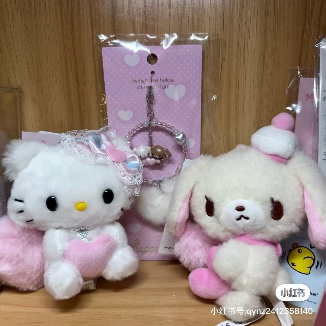 Sanrio三丽鸥｜ Mascot Holder / Fluffy Heart毛茸茸爱心系列平成复古可爱角色玩偶挂件/包挂｜约11×6×13cm