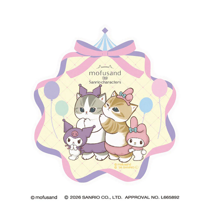 Mofusand｜Sanrio Characters Travel  Going to the Amusement Park! Sticker｜H100 x W92.7mm, approx.
