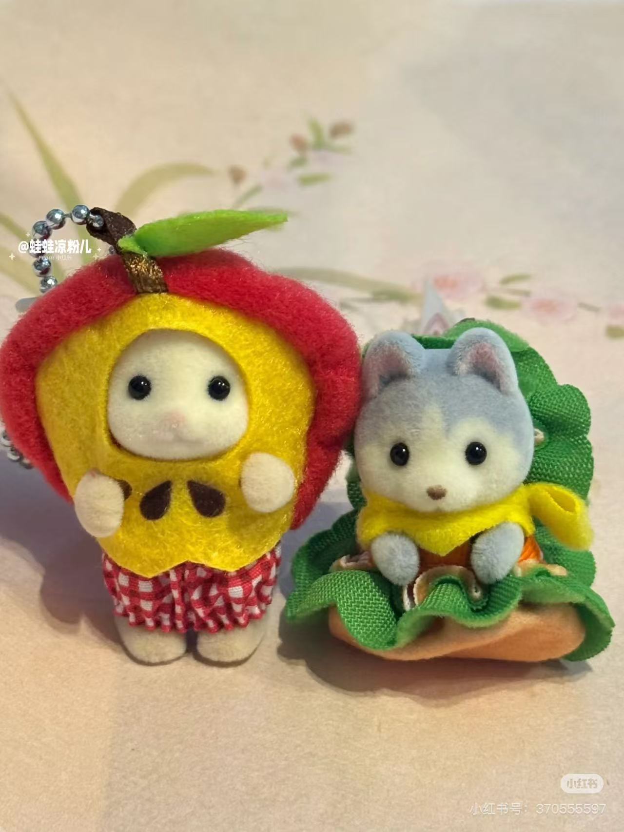 【limit 1】SylvanianFamilies｜Calico Critters Hamburger Baby Husky Keychain