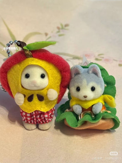 【limit 1】SylvanianFamilies｜Calico Critters Hamburger Baby Husky Keychain