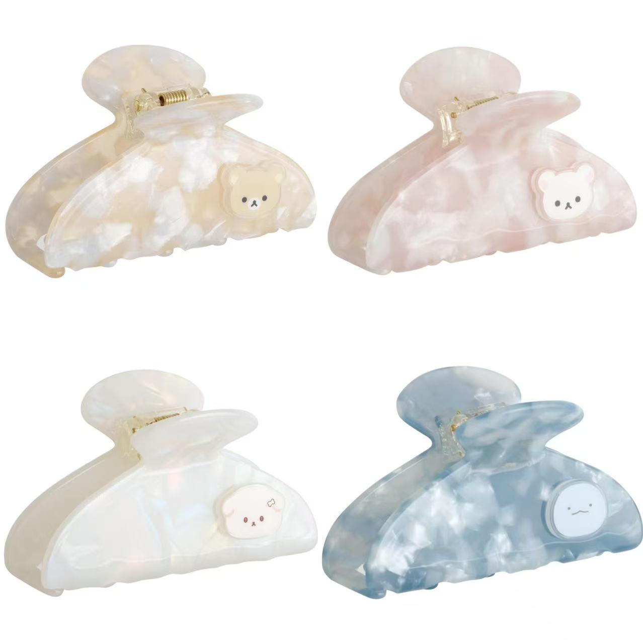 Sanx｜Acrylic Pearl Marble Hair Claw Clip｜45×80×45mm approx.