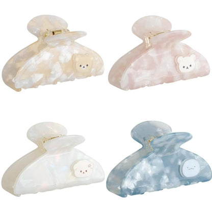 Sanx｜Acrylic Pearl Marble Hair Claw Clip｜45×80×45mm approx.