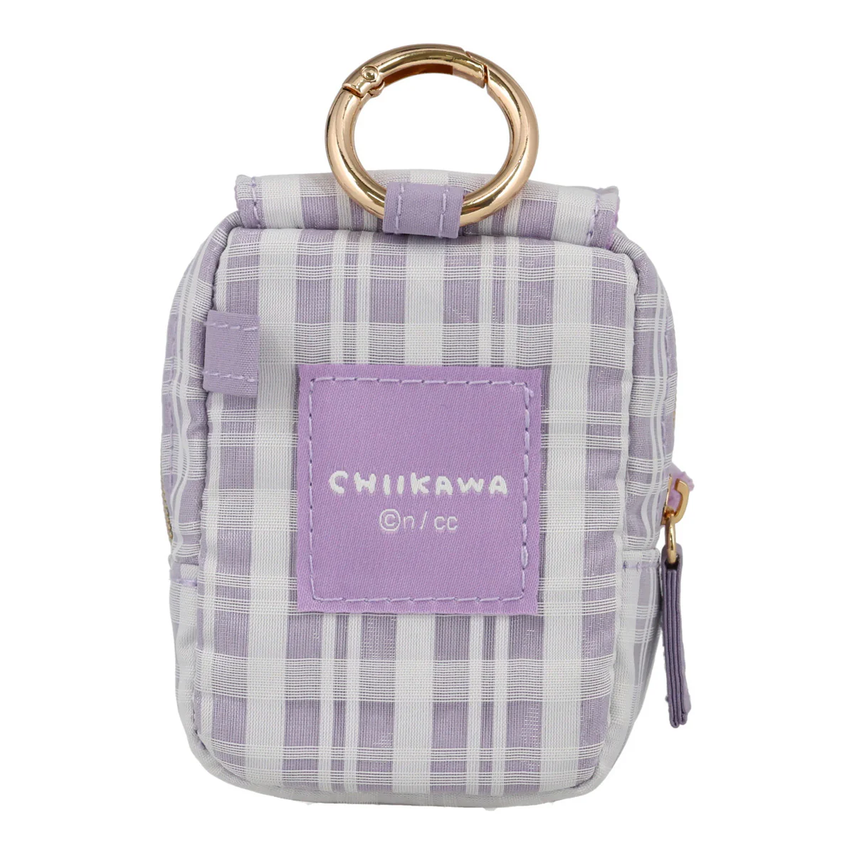 chiikawa｜Check Series Mini Pouch with Carabiner｜H90 x W65 x D40mm approx.