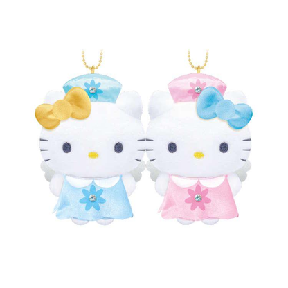 Sanrio｜Hello Kitty &amp; Hello Mimmy Nico Mascot Holder /Plush Keychain｜H200 x W155 x D55mm approx.