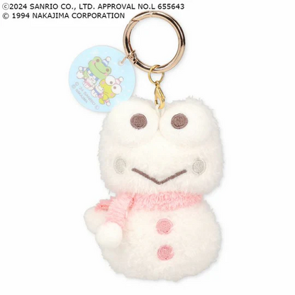 Sanrio｜Pickles the Frog Snowman Mascot Holder /Plush Keychain｜8.5×6×4.5cm approx.