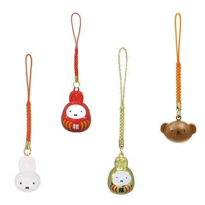 Miffy｜Good Fortune Daruma Netsuke Bell｜2×2.8×1.9cm approx.