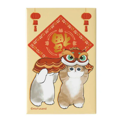 Mofusand｜Mofumofu Journey Square Magnet-Lucky Cat｜80×53mm approx.
