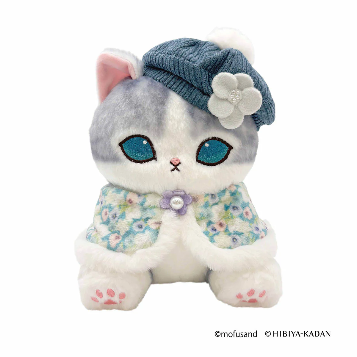 Mofusand｜Hibiya Kadan Plush Toy Cape Nyan (Blue)｜220×145×180mm approx.
