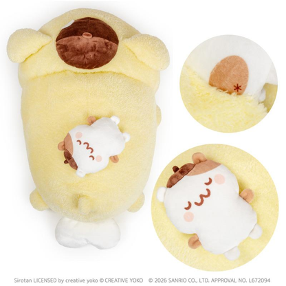 【click &amp; collect】Sanrio｜Shirotan x Pompompurin Hugging Pillow｜55cm x 30.5cm x 24.4cm approx.