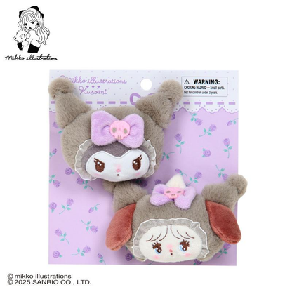Sanrio｜Mikko Illustrations Characters Hair Clip Set｜10cm W x 3cm D x 5.5cm H. approx.