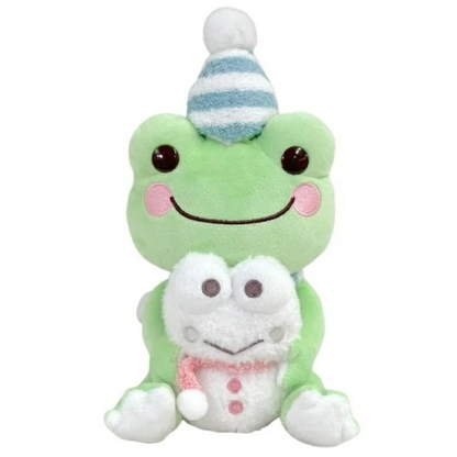 Sanrio｜Keroppi &amp; Pickles : Hug Snowman Pickles Plush Dolls/Plush Toy (S)｜16×12×11cm approx.