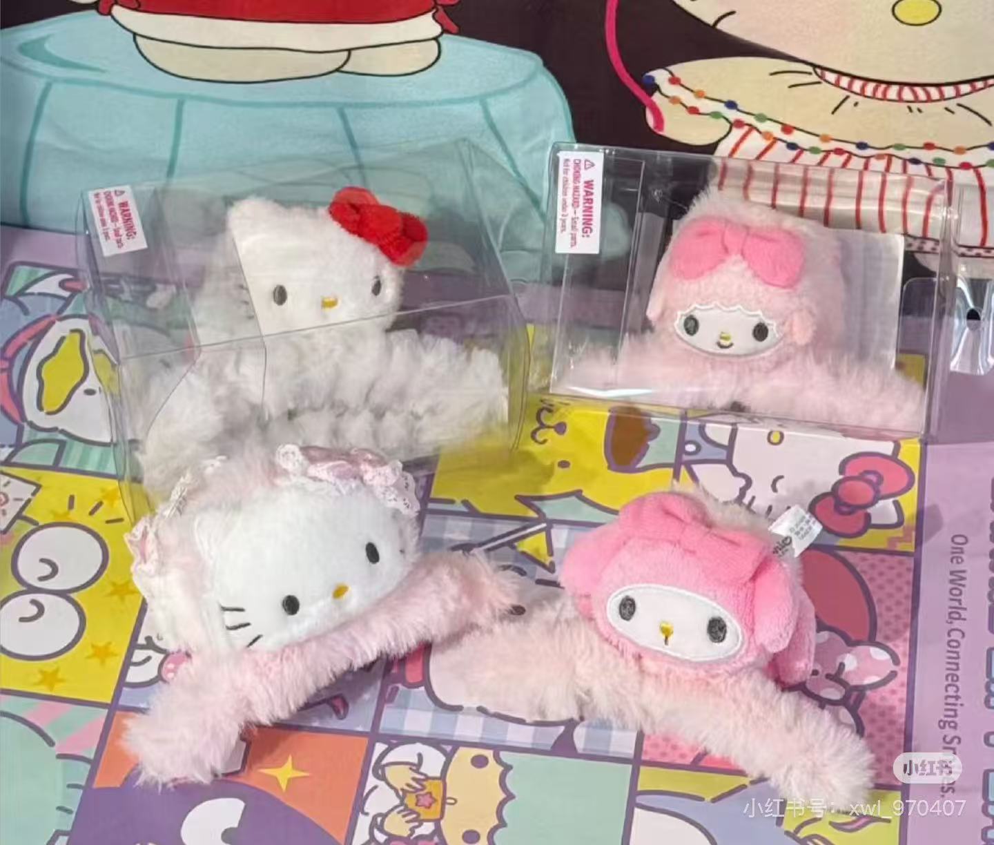Sanrio｜Fluffy Face Mascot Hair Claw Clip｜12×8×8cm approx.