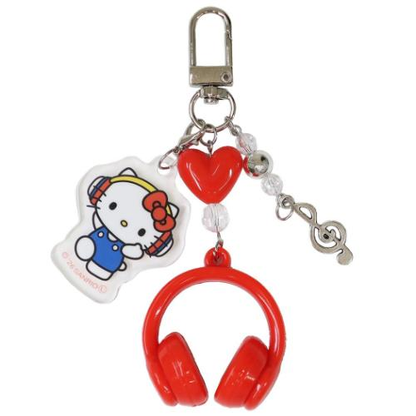 Sanrio｜Headphone Music Notes Triple Charm Keychain/Keyring｜110×50×15mm approx.