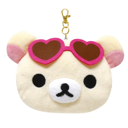 Rilakkuma｜Die-Cut Face Reel Coin Purse/Pass Case｜H120 x W150 x D45mm approx.