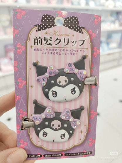 Sanrio｜ Bangs Clip Deluxe华丽水钻脸型刘海夹/发夹/1对入｜约5.3×1×4cm