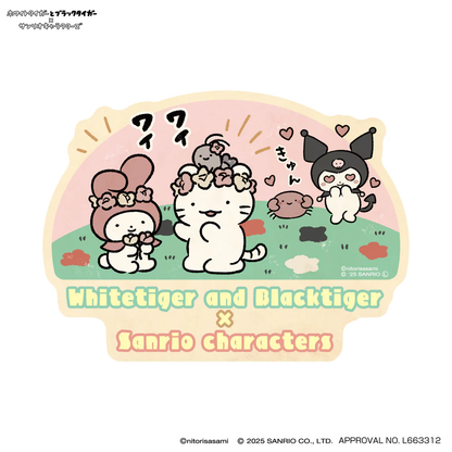 Sanrio｜White Tiger and Black Tiger Shrimp Character Travel Stickers｜H148×W100×D2mm approx.