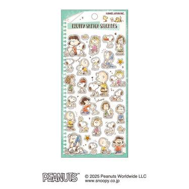Snoopy｜Peanuts Fluffy Sketch Stickers｜H205 x W95 approx.