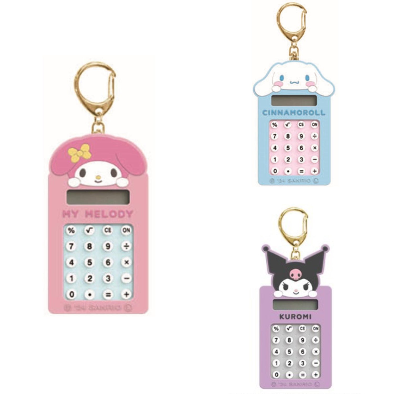 Sanrio三丽鸥｜Face Key Calculator可爱角色计算机钥匙扣挂件/包挂｜约105 x 55 x 10mm