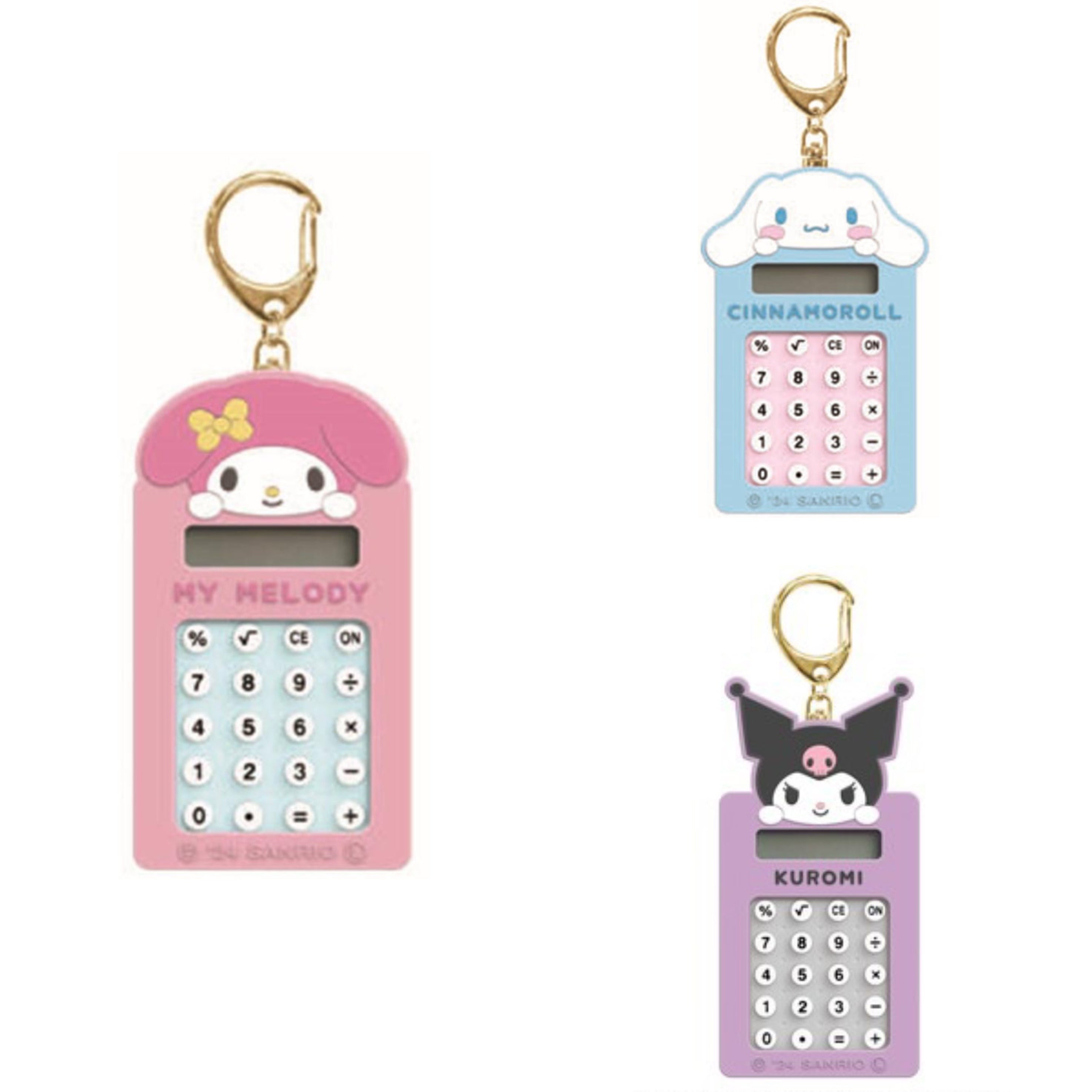 Sanrio三丽鸥｜Face Key Calculator可爱角色计算机钥匙扣挂件/包挂｜约105 x 55 x 10mm