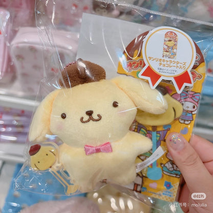 Sanrio三丽鸥｜Fujiya Chocolate Bar &amp; Mascot Holder不二家联名巧克力棒毛绒玩偶挂件/包挂｜约9×5×11cm