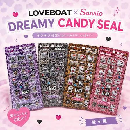 Sanrio｜Hello Kitty x LOVEBOAT DREAMY CANDY SEAL Stickers｜20cm x 9.5cm approx.