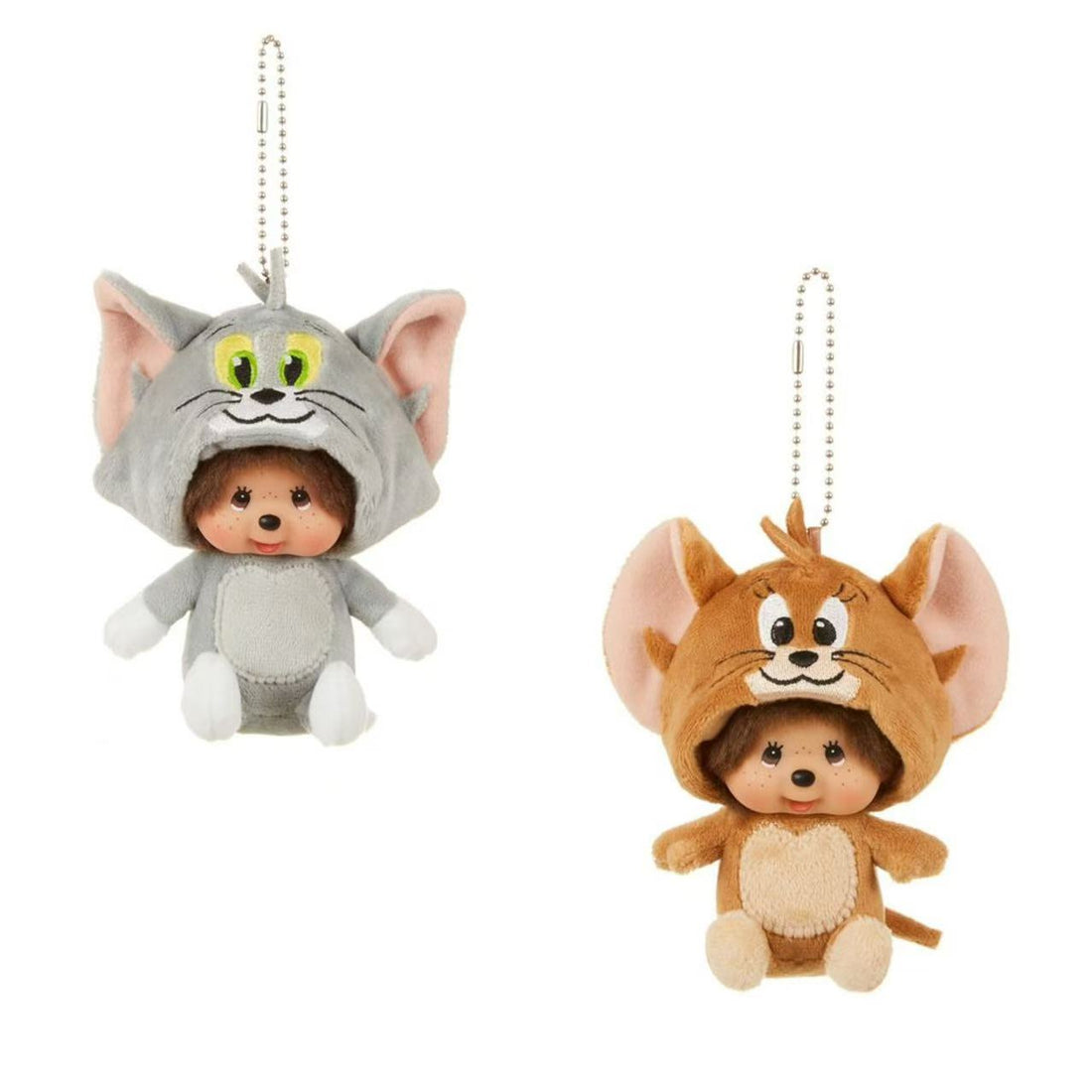 Monchhichi｜Tom &amp; Jerry x Monchhichi  Big Face Mascot Holder /Plush Keychain｜H13 x W10.5 x D7cm approx.
