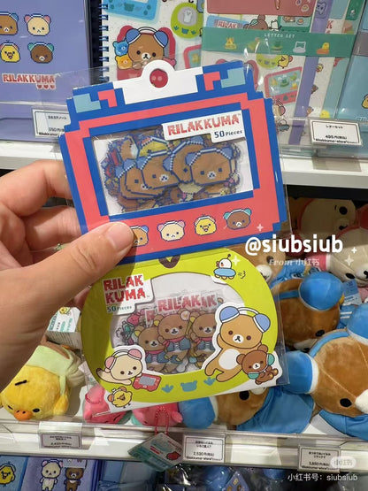 Rilakkuma｜Gaming Pixel Art Flake Sticker Set｜50 pieces
