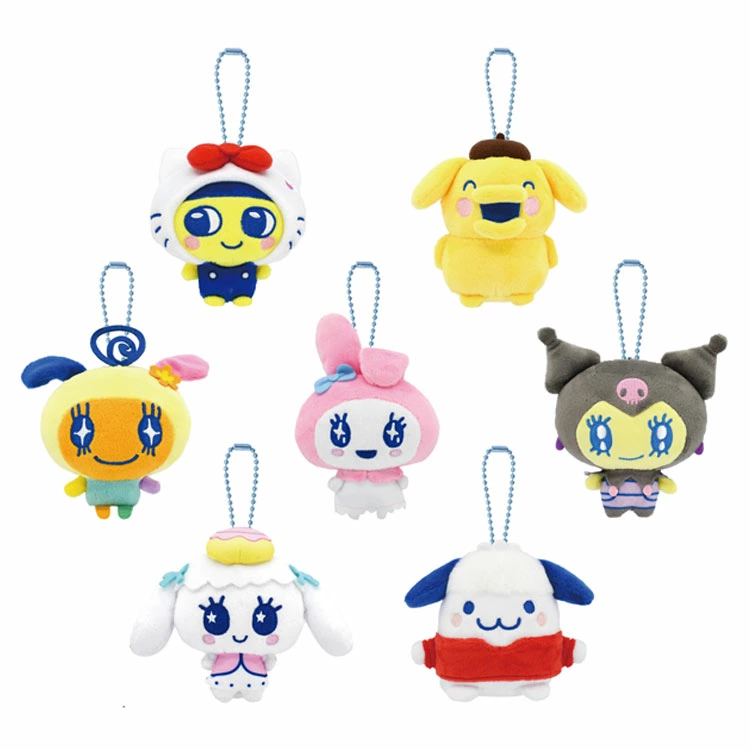 Tamagotchi｜Purinui Sanrio Keychain Small Mascot Holder /Plush Keychain｜6.0 x 8.0 x 11.0cm approx.✔️