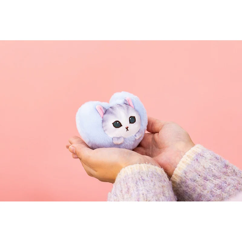 Mofusand｜Fluffy Heart Nyanko Mascot Holder /Plush Keychain｜H80 x W100 x D80mm approx.