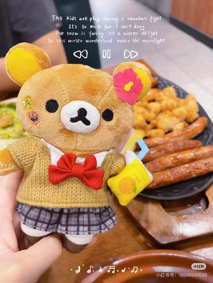 【limit 1】Rilakkuma｜Store 17th Anniversary JK Uniform Mascot Holder /Plush Keychain｜145×115×60mm approx.
