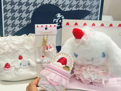 【limit 1】Sanrio｜Strawberry Whipped Cake Plush Toy &amp; Accessory Case Set
