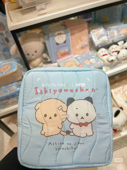 Ishiyowachan｜Square Cosmetic Pouch｜190×190×60mm approx.