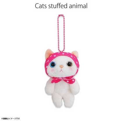 choo choo cat｜White cat Mascot Holder /Plush Keychain｜Height 9cm approx.