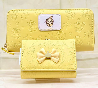 Chiikawa｜Wallet with button closure and satin ribbon/Trifold Walle｜77×106×30mm approx.